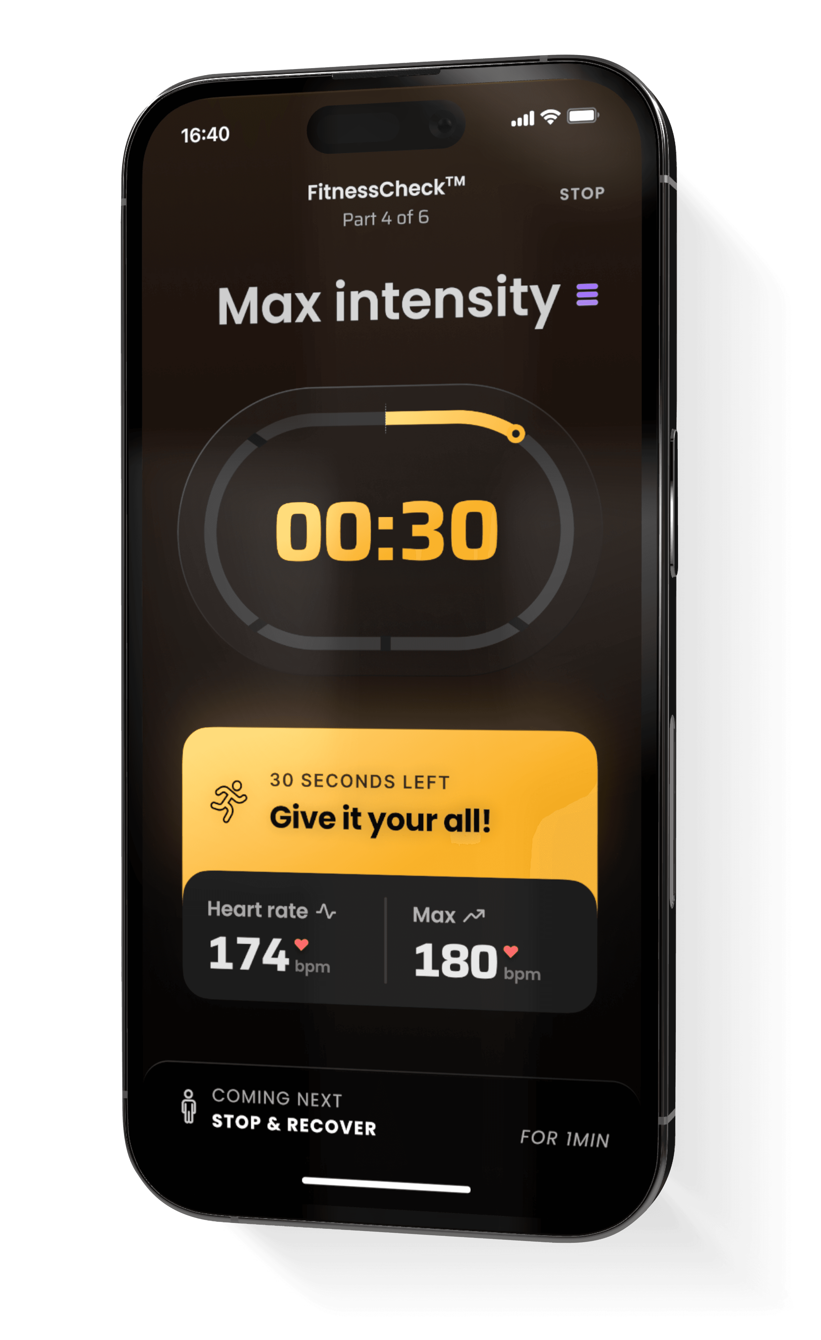 Max intensity part of the fitness check